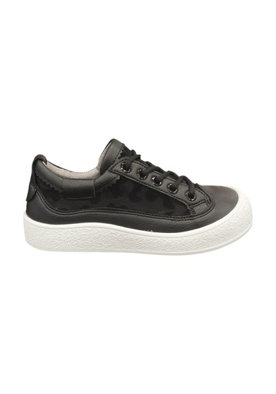 Kadın Sneaker Spor Ayakkabı Desenli Günlük Rahat Poli Taban 2 Cm Topuk Flet 35z Siyah