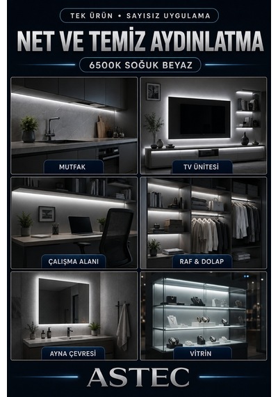 Astec 12v Şerit Led 5 Metre / 10 Metre Yapışkanlı Kesilebilir İç Mekân Aydınlatma Trafo Hariç Bütün Renkler 33848977