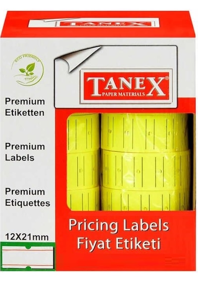 Tanex Sarı 6 Lı Pk Fiyat Makina Etiketi 800'lü