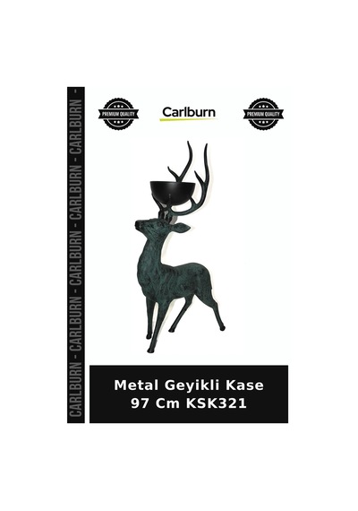 Özel Üretim Dekoratif Geyik Figürlü Sunumluk Salon Aksesuar Metal Geyikli Kase 97 Cm Ksk321