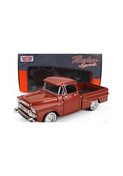 Motor Max Koleksiyon 1 / 24 Ölçek 1958 Gmc 100 Pickup Model Metal Araba Kırmızı