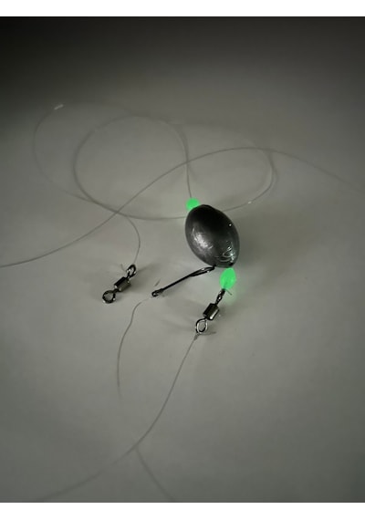 Glowlu Tek Iğneli 50 Gram Gezer Kurşunlu Hazır Olta Iğnesi Takımı Kıyı Çipura,mercan,lidaki,vb 1