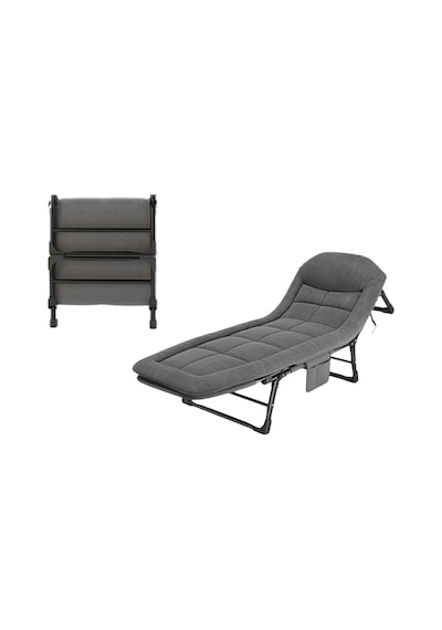 Sunup Sn-26975 Taşınabilir Ayarlanabilir 5 Kademe Sünger Kamp Yatak Şezlong Kazayağı Gri
