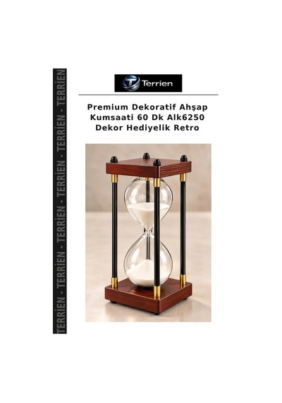 Premium Dekoratif Ahşap Kumsaati 60 Dk Alk6250 Dekor Hediyelik Retro