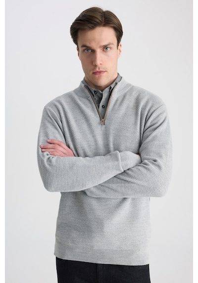 D's Damat Ds Damat Regular Fit Gri Petek Örgü Kazak 5hf063902155m 301
