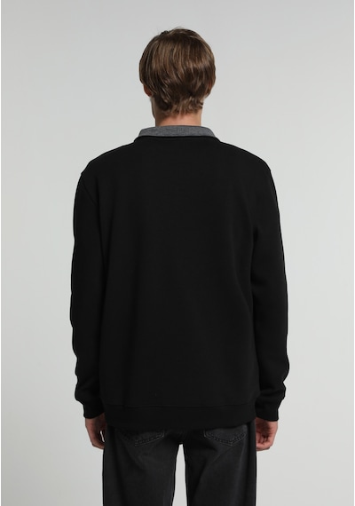 Colin's Colins Regular Fit Dik Yaka Düz Erkek Siyah Sweatshirt Cl1082805 Q1.v2 Blk