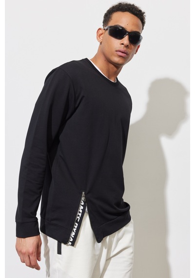 Altınyıldız Classıcs Erkek Sıyah Standart Fit Normal Kesim Bisiklet Yaka Sweatshirt SIYAH