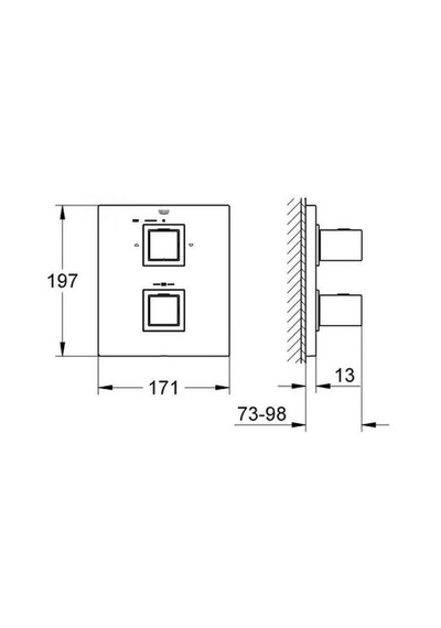 Grohe Grohtherm Cube Termostatik Ankastre Banyo Bataryası - 19958000 Krom