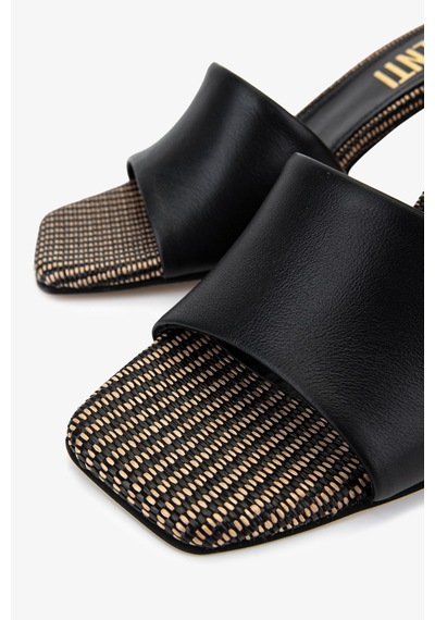 Valmenti Kadın Hakiki Deri Siyah Deri Topuklu Terlik 1141 885 Bn Trlk Y26 Black Leather