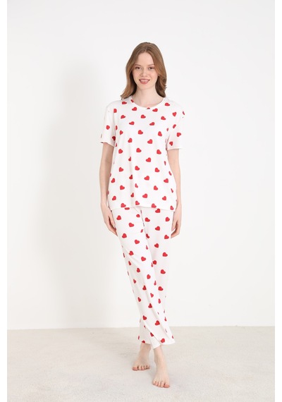 Elitol Bamboo Örme Desenli Kadın Pijama Takımı Desenli-4