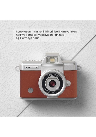 Joyplus Mini Retro Vlog Kamerası 1080p Full Hd Dönen Ekranlı Vintage Tasarım Lk-027