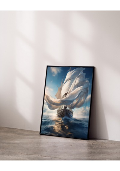 Çerçevesiz Poster Soyut Gemi - Dijital Baskı - Gemi Temalı Poster