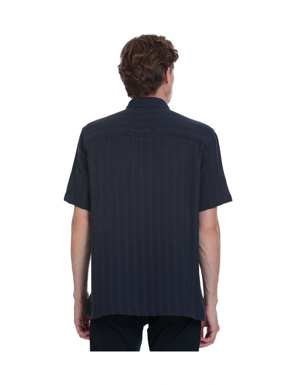 Hatemoğlu Lacivert Comfort Fit Düğmeli Yaka Kısa Kollu Pamuk Gömlek 4112002 Hatemoğlu Lacivert Comfort Fit Düğmeli Yaka Kısa Kollu Pamuk Gömlek 4112002
