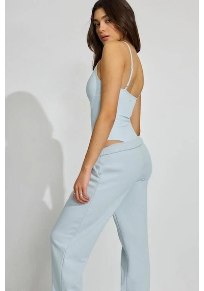Madmext Bebe Mavisi Askılı Kadın Bodysuit Mg2542 Mavi