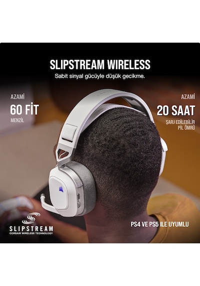 Corsair HS80 CA-9011236-EU Kablosuz RGB Oyuncu Kulaklığı Corsair HS80 CA-9011236-EU Kablosuz RGB Oyuncu Kulaklığı