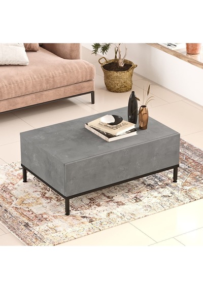 Arya Orta Sehpa Metal Ayaklı Kapaklı Beton-siyah Ary31-rl Gri Arya Orta Sehpa Metal Ayaklı Kapaklı Beton-siyah Ary31-rl Gri