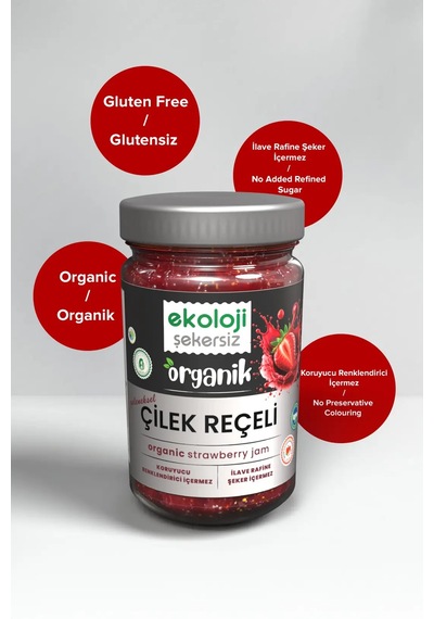 Ekoloji Market Organik Çilek Reçel 380 G