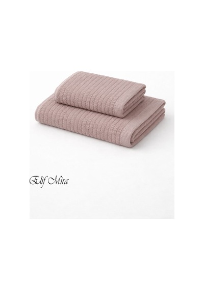 2 Parça Banyo Havlusu Seti Pamuklu Şeyma 70x140 + 50x85 Cm Mürdüm