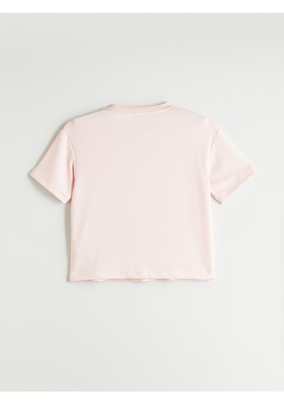 Lcw Comfort Pembe Taşlı Soft Touch Kadın Tişört