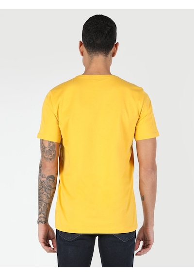 Colin'S Regular Fit Bisiklet Yaka Baskılı Sarı Erkek Kısa Kol Tişört Cl1061801_Q1.V1_Yls