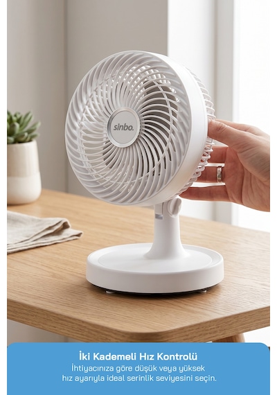 Sinbo Sf-7703 Kompakt Mini Masaüstü Fan Sessiz Vantilatör