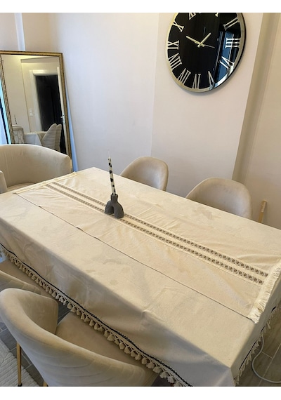Dnc Home Tekstil Ndchome Ara Dantelli Püsküllü Runner 50 X 150 Krem