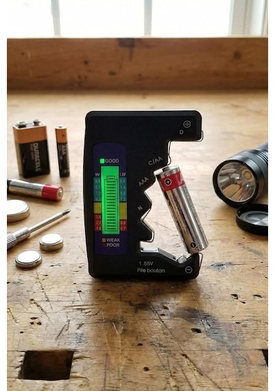 Dijital Pil Test Cihazı Aa, Aaa, C, D, N, 9v Ve Düğme Pil Uyumlu Mini Pil Kapasit