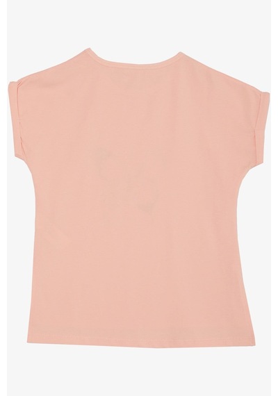 Breeze Kız Çocuk Tişört Kelebek Baskılı 10-16 Yaş, Pembe Pembe