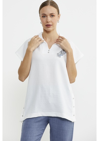 Sementa Polo Yaka Keten Görüntülü Takım - Indigo Indigo Sementa Polo Yaka Keten Görüntülü Takım - Indigo Indigo
