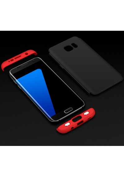 Galaxy S7 Edge Kilif Kamera Korumali 360 Tam Koruma Ays 253624915 - Renk Seçimi / Siyah+Kirmizi
