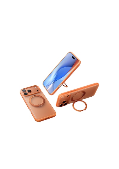 Torras Apple iPhone 17 Pro / 18 Pro Uyumlu O Stand R Fitness Serisi Magsafe Kılıf Turuncu