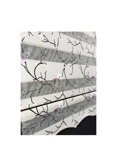 Lavanta Desenli Zebra Stor Perde Beyaz - 107260945 Beyaz