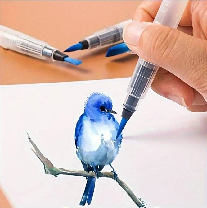 Fırça Uçlu, Brush Pen, Suluboya Fırçaları, Su Ve Mürekkep Hazneli Fırça Kalem-l Beden Fırça Uçlu, Brush Pen, Suluboya Fırçaları, Su Ve Mürekkep Hazneli Fırça Kalem-l Beden