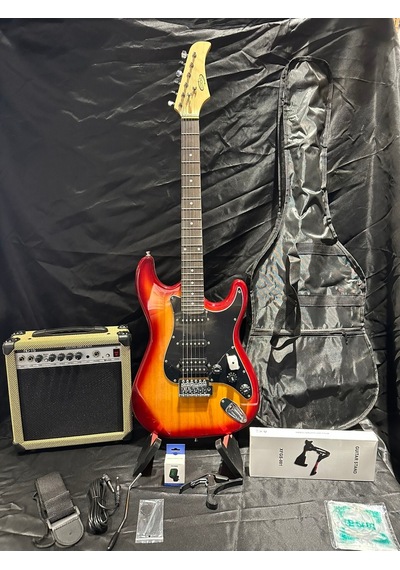 Sarı Elektro Gitar Full Set 15w Bluetooth Amfi