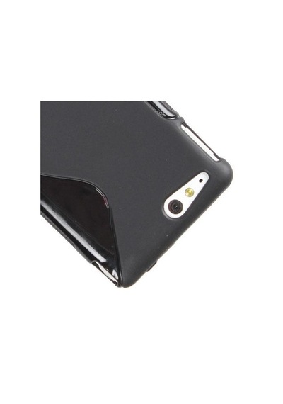 Xperia Go İle Uyumlu S Desenli Şeffaf Silikon Kılıf Siyah Renk