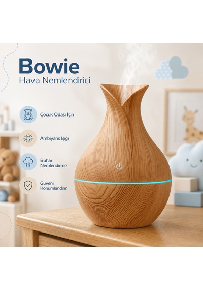 Bowie Ambiyans Aydınlatmalı Hava Nemlendirici Buhar Makinesi Bebek Ve Çocuk Odası İçin