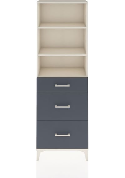 Arges Dolap 3 Raflı 3 Çekmeceli 60x30x182 Aytaşı-antrasit Aytaşı