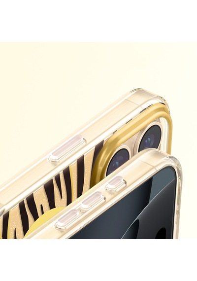 Apple iPhone Uyumlu 16 Pro Max  Kılıf M-safe Şarj Özellikli Zore Paris Veyro Tpu Kapak Gold