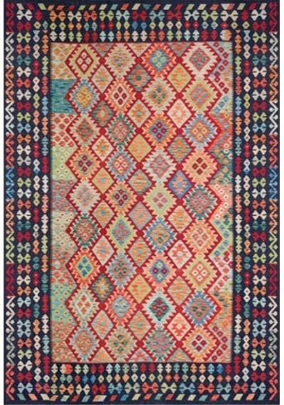 Çam Halı Gloria Td750 Multi Etnik Desen Dokuma Saçaklı Kilim