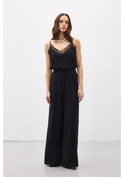 Sateen Freya Pantolon - Siyah-137154 siyah