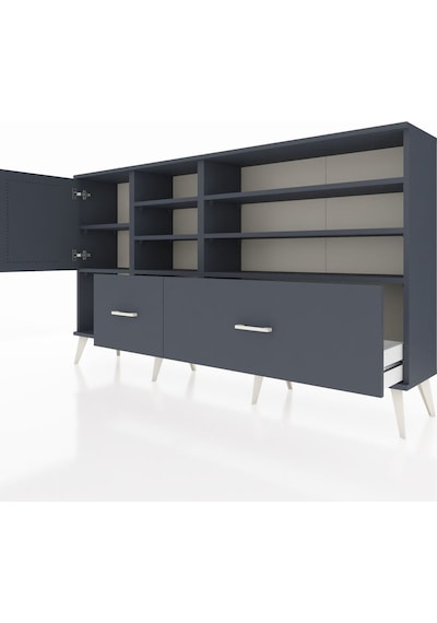 Arges Konsol 8 Raflı 2 Çekmeceli Tek Kapaklı 176x30x99 Antrasit-antrasit Antrasit - Antrasit Arges Konsol 8 Raflı 2 Çekmeceli Tek Kapaklı 176x30x99 Antrasit-antrasit Antrasit - Antrasit