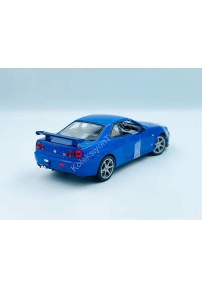 Welly 1/24 Nissan Skyline Gtr R34 Model Araba Mavi
