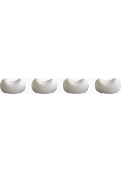 101 Copenhagen Native Chopstick Holders Birch 4 Lü El Yapımı Seramik Çubuk Desteği Beyaz