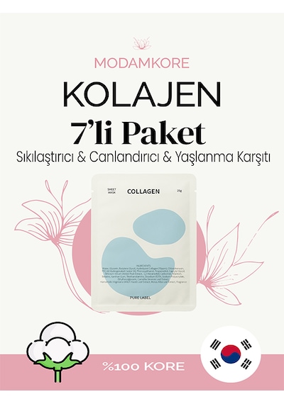 Modamkore 7'li Paket Kolajen Kore Yüz Maskesi