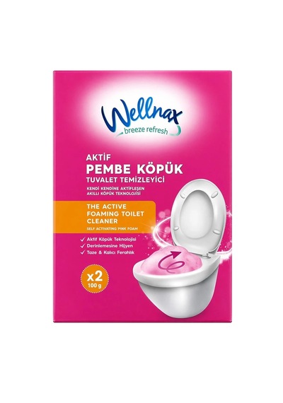 Wellnax Aktif Pembe Köpük Tuvalet Temizleyici 2x100 G