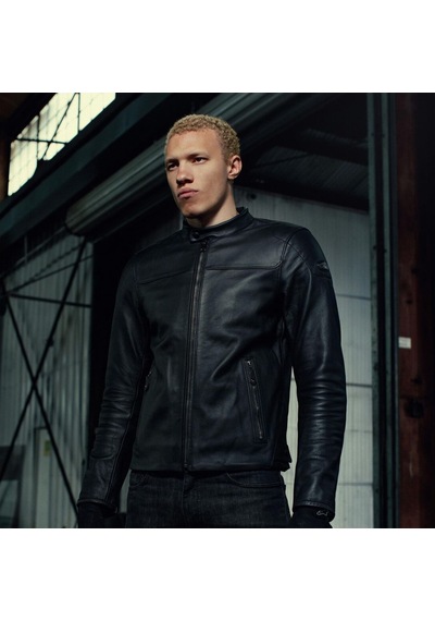 Alpinestars Blacktrak Korumalı Deri Motosiklet Montu Siyah Siyah
