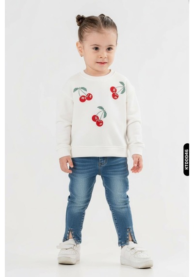 Xo Kids Kız Çocuk 2li Kombin Takmı 1-5 Yaş Set0406 Mavi