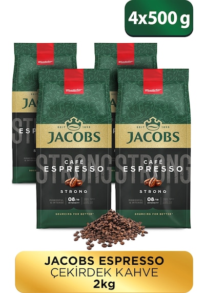 Jacobs Cafe Espresso Çekirdek Kahve 4 x 500 G