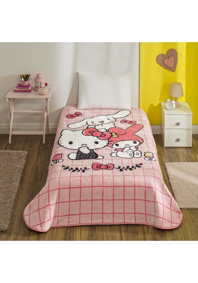 Lisanslı Hello Kitty Friends Tek Kişilik Battaniye 000000001500222950 Çok Renkli