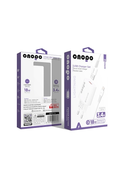 Onopo X8 18 W Lightning Usb 3.4 A Hızlı Şarj Cihazı